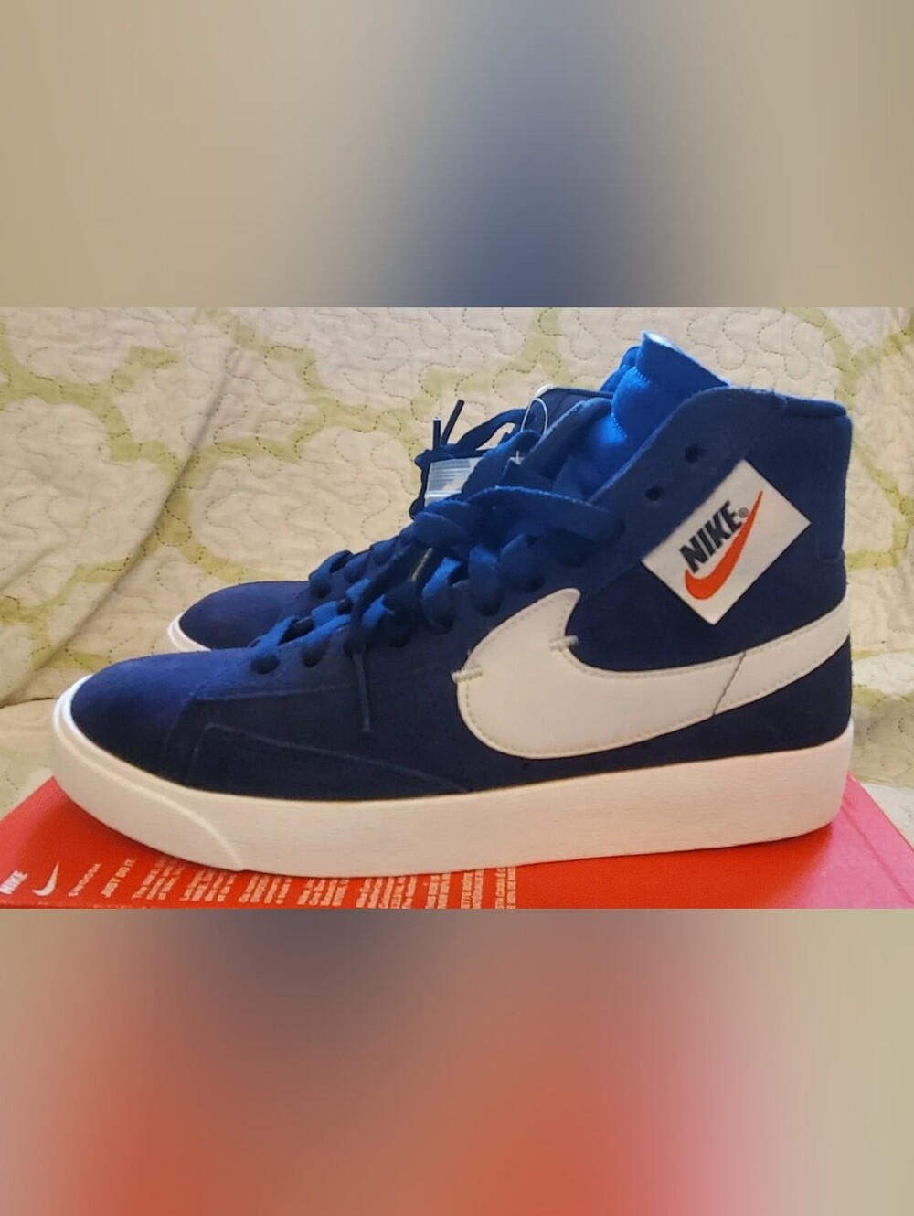 NEW Nike Blazer Mid Rebel Deep Royal Blue 2018 WITH PINS